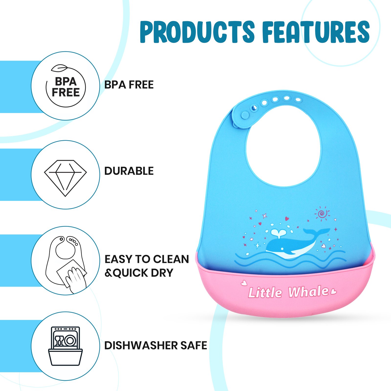 wholesale food catcher bib – waterproof